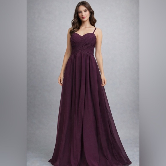 Dresses & Skirts - Burgundy Prom Formal Evening Maxi Dress Gown Size S NWT Cocktail Bridesmaid #9